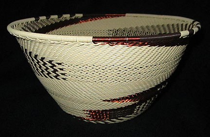 Windy Wheat Field Knit Stitich African Zulu Telephone Wire Basket DEEP 