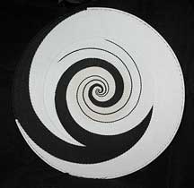 Extra-Large African Zulu Telephone Wire Basket/Platter - Black and White Swirls